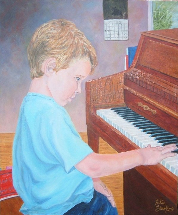 Child playing piano